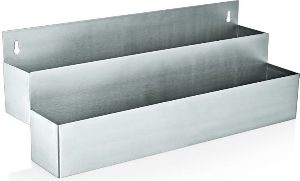 Flaschenregal 2-stufig aus Edelstahl für 12 x 1 Liter Flaschen BxTxH: 56 x 21 x 25 cm