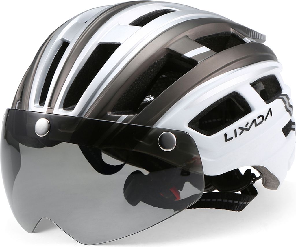 Lixada Mountainbike Helm Motorradhelm mit abnehmbarem Magnetvisier UV-Schutz fuer Maenner und Frauen