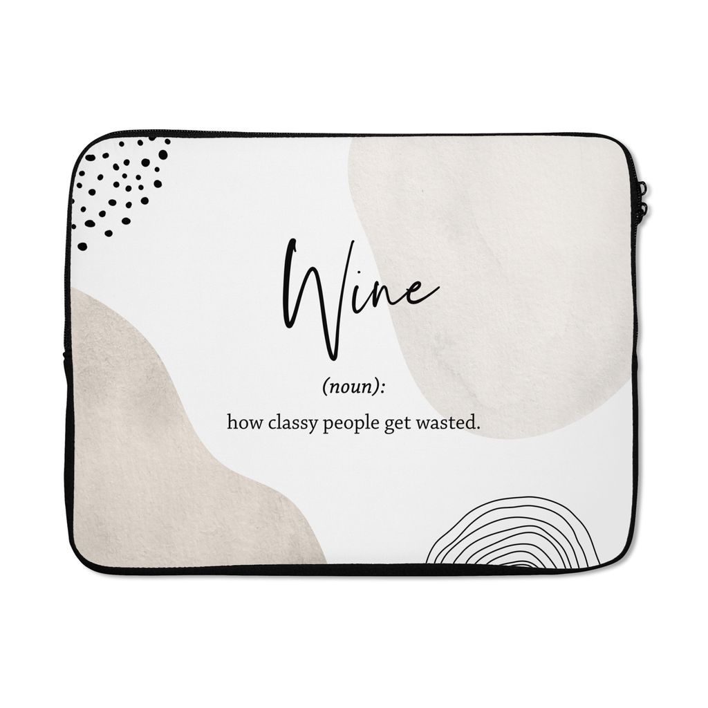 MuchoWow Laptop Hülle 17 Zoll Laptoptasche Sprichwörter - Wein - Wörterbuch - Zitate - Definition von Wein - Zipper - Schutzabdeckung