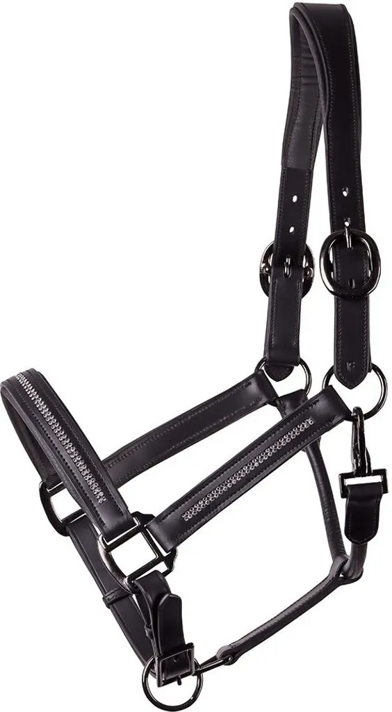 Cavezza Harry's Horse Metallic Nero Full | Cuoio Imbottito Professionale