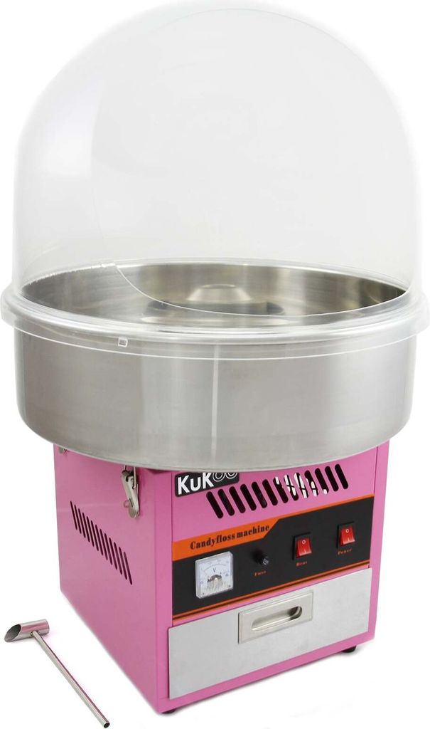 KuKoo Retro Rosa Zuckerwattemaschine Zuckerwattegerät Zuckerwatte-Maschine Zuckerwatte Maker inklusive Schutzabdeckung Schutzhaube und Schubfach D...