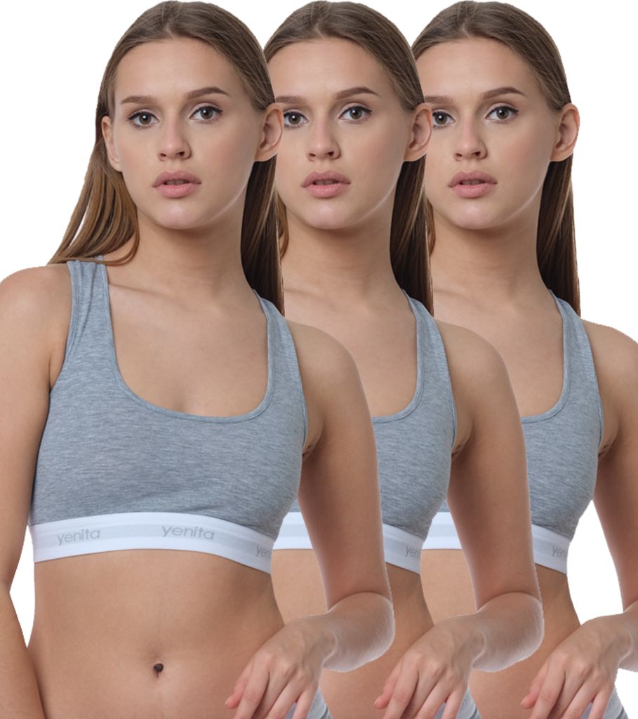 Yenita Bustier (3er Set) Modern-Sports-Collection XL grau