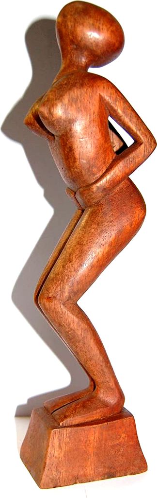 Holzfigur Göttin stehend, ca. 30 cm