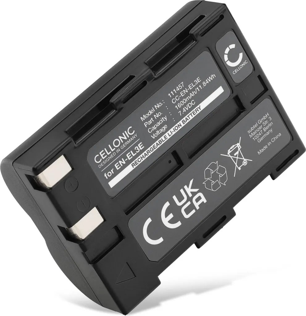 Batteria CELLONIC EN-EL3 1600mAh per Nikon D50 D70 D70s D100 - Alta Durata