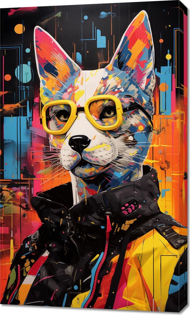 Bild 60x100cm Katze im Urbanen Stil