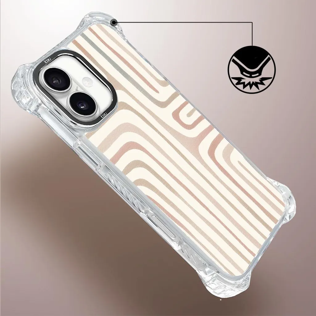 custodia IBIZU DropGuard Ultra per iPhone 16 Plus con MagSafe, Boho, Labirinto di sabbia - 4