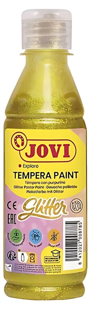 Jovi Flüssige Plakatfarbe Glitzer 250ml Flasche, gelb