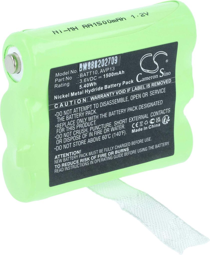 vhbw Akku Ersatz für Midland PB-X7, BATT10, AVP13 für Funkgerät, Walkie Talkie (1500 mAh, 3,6 V, NiMH)
