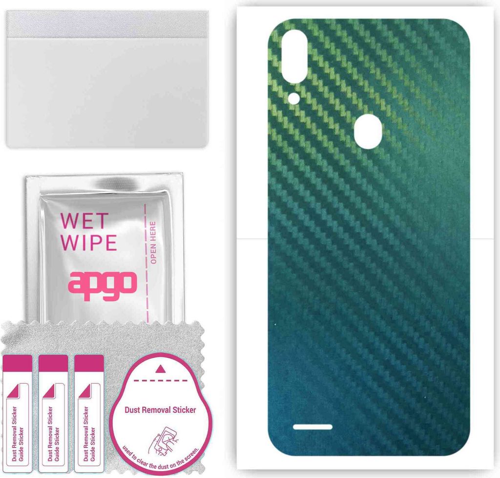 apgo Rückseite Schutzfolie, Skin, kompatibel mit Lenovo A7, Hinten Displayschutzfolie aus Vinylfolie, kratzfest, einfache Montage - Kohlenstoff-Ch...