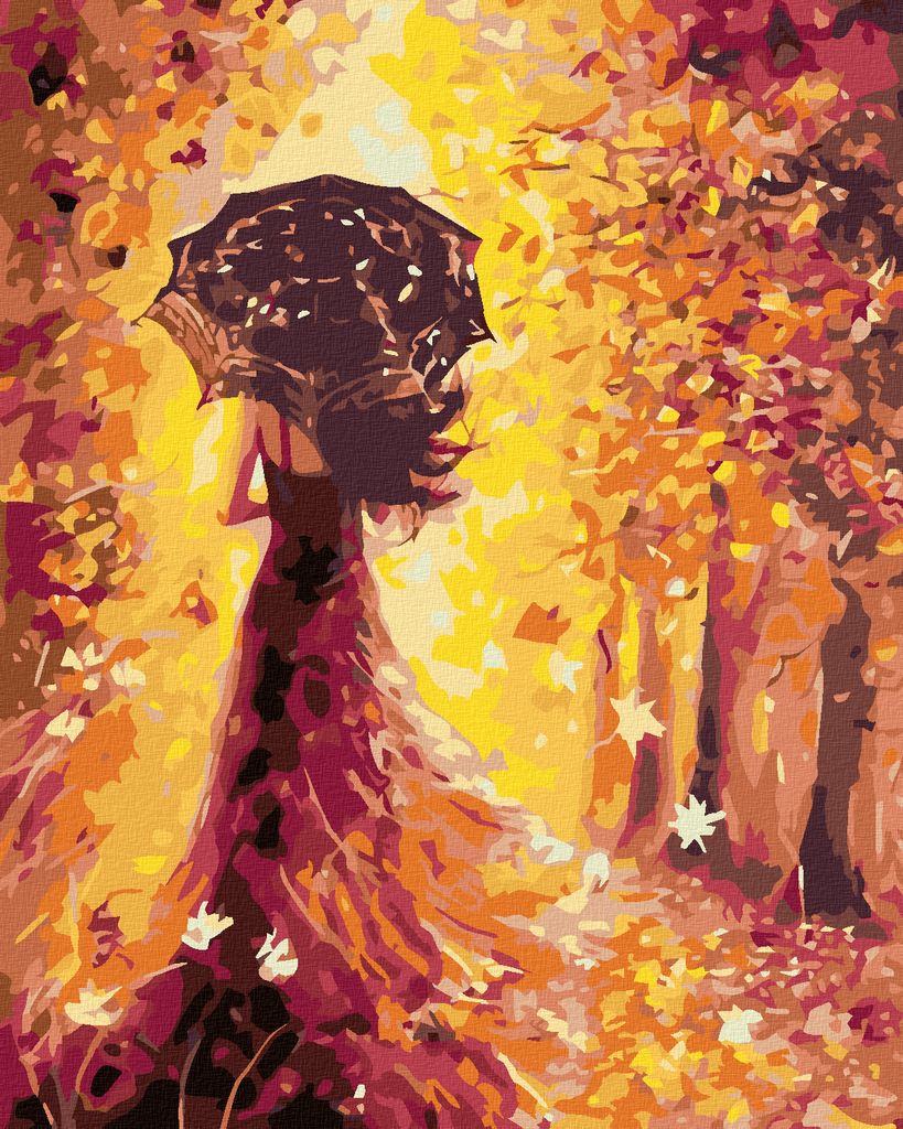 Zuty - Malen nach Zahlen - FRAU MIT REGENSCHIRM, 40x50 cm, mit Keilrahmen (bereits gespannt)