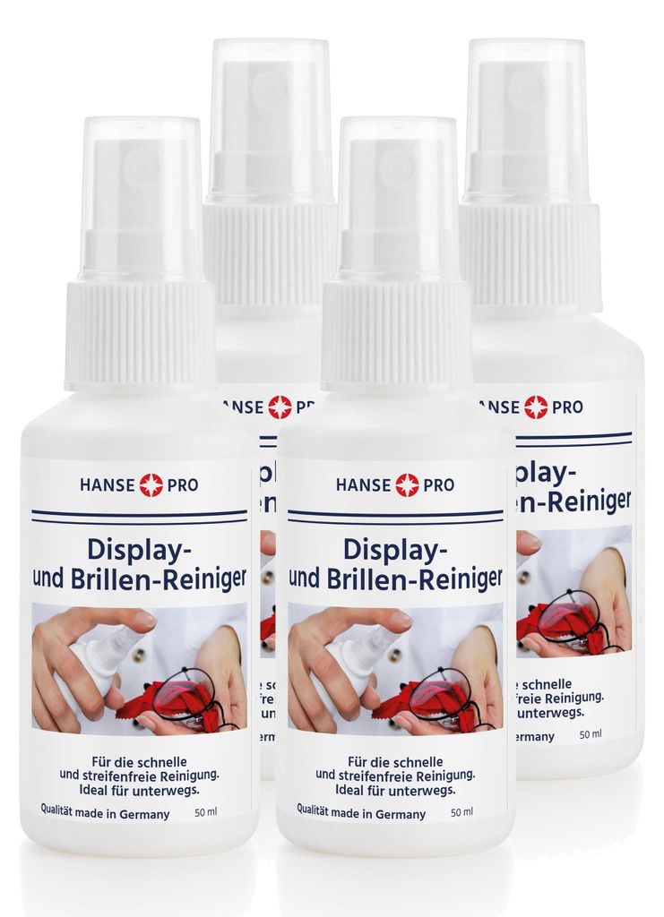 HANSE PRO Display- & Brillen-Reiniger 50ml (4er Pack) Produktbild 