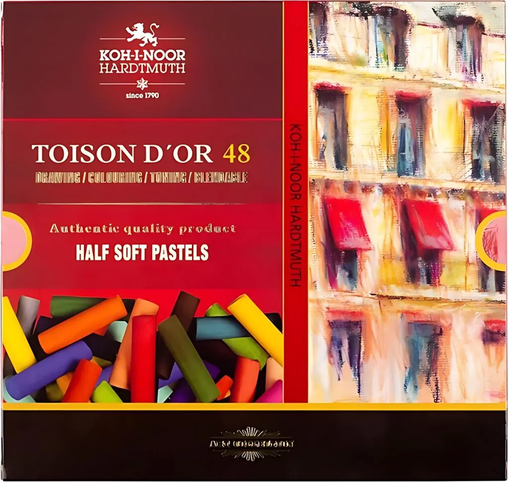 Assortiment de 48 pastels secs tendres pour dessin et beaux-arts 8546