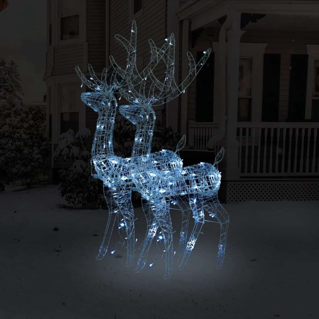 Möbel LED-Rentiere 2 Stk. Acryl 120 cm Kaltweiß - Weihnachtsgirlanden 3154345