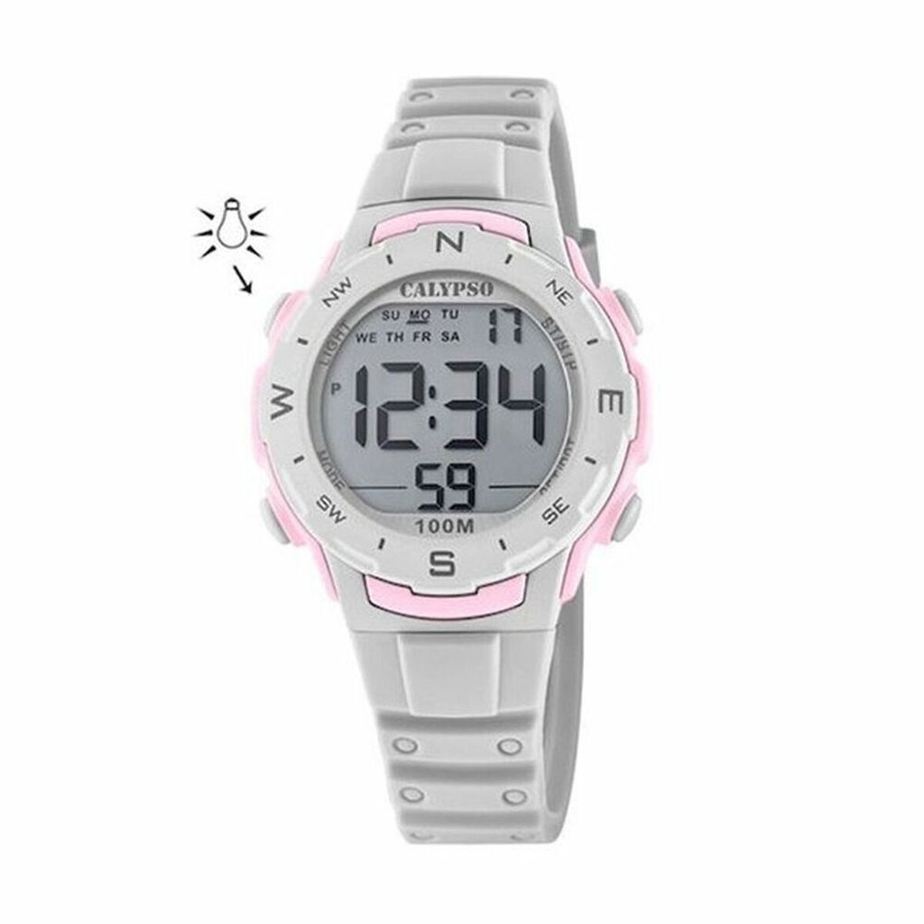 Calypso Digital Crush Kinderuhr Quarz Silikonband beige Produktbild 