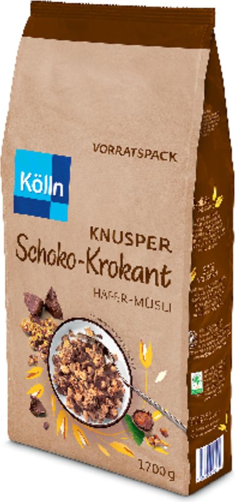 Kölln Müsli Knusper Schoko-Krokant Grosspackung mit 4x1700g