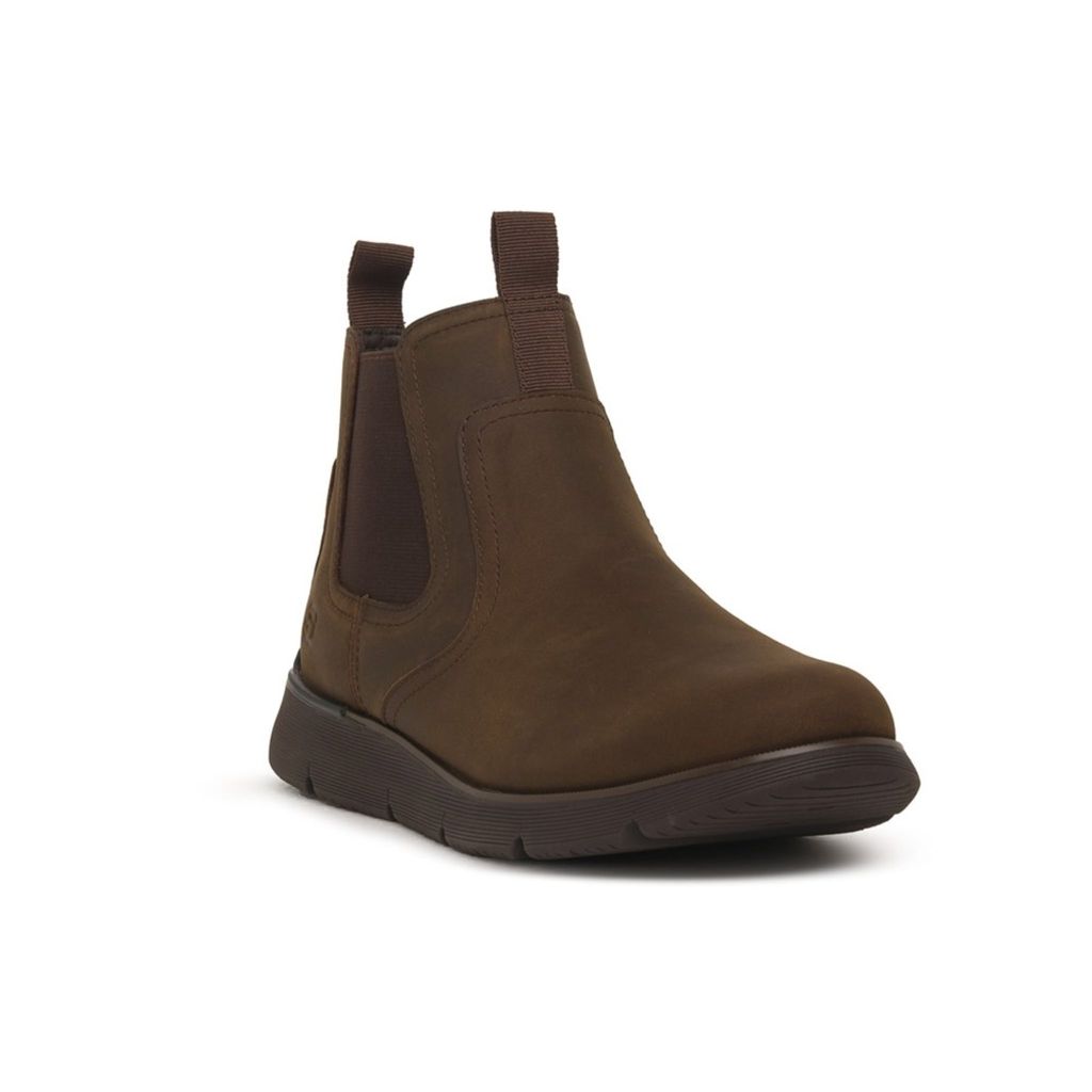 Skechers Augustino Paulo Chelsea-Stiefel aus Leder, Braun 42 EU