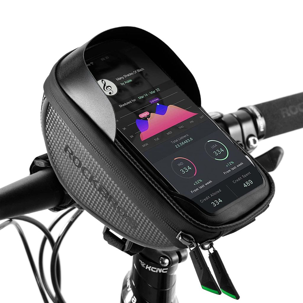 ROCKBROS Fahrrad Rahmentasche Handyhalterung wasserdicht für 6.00'' Handy schwarz