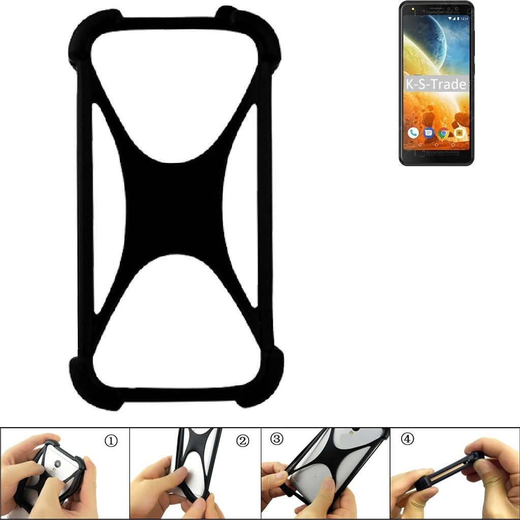 K-S-Trade Handy-Hülle Schutz-Hülle kompatibel mit Energizer Power Max P490S Silikon Bumper TPU Softcase Smartphone Stoßschutz, schwarz