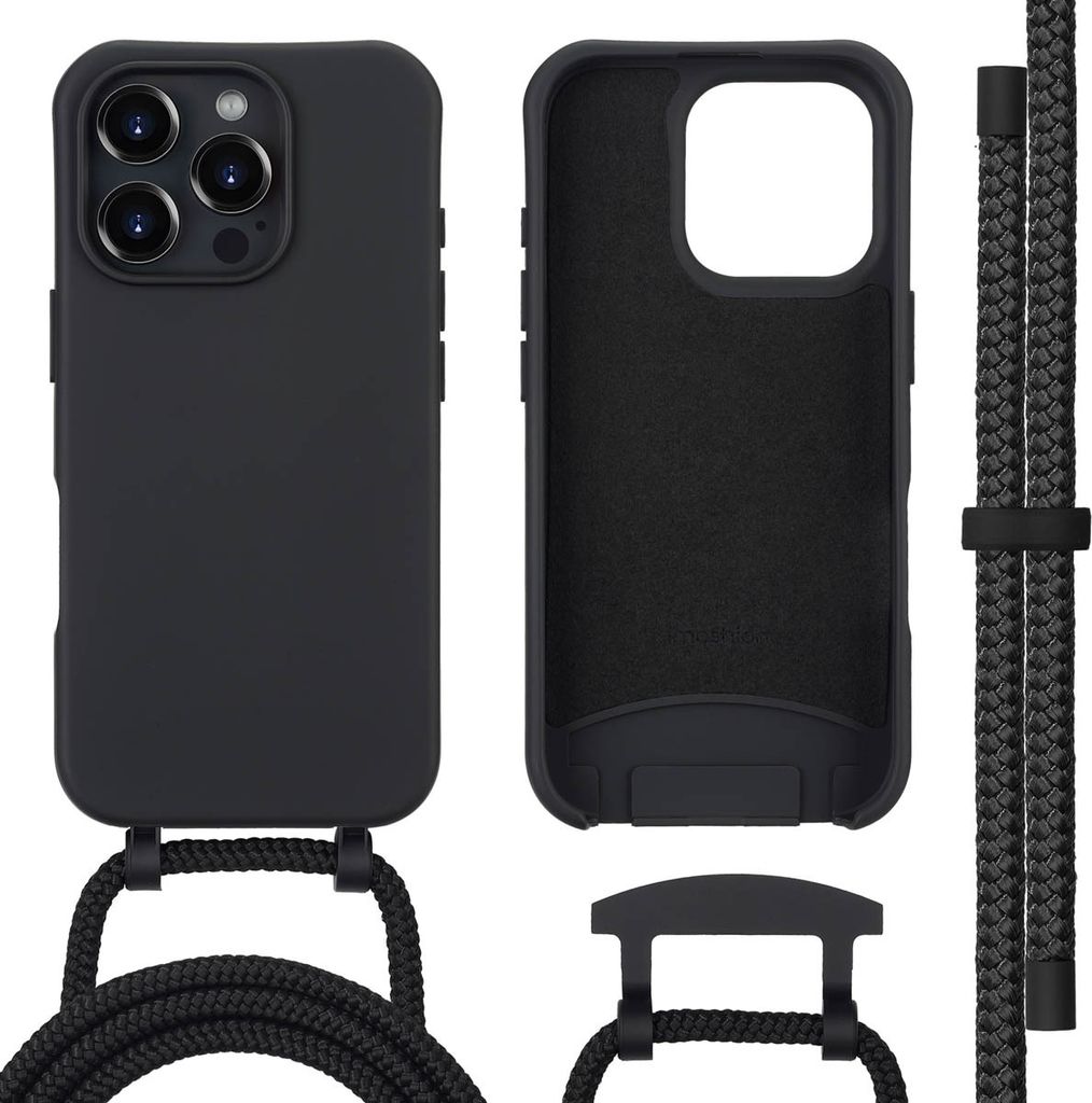 imoshion Color Backcover mit abnehmbarem Handykette und MagSafe iPhone 16 Pro Max - Schwarz