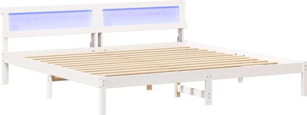 "2026 Aktion"Bettrahmen Modernes/Doppelbett - Polsterbett Erwachsene/r /Kind - mit Kopfteil - Weiß 200x200cm Massives Kiefernholz - Klassische Bet...