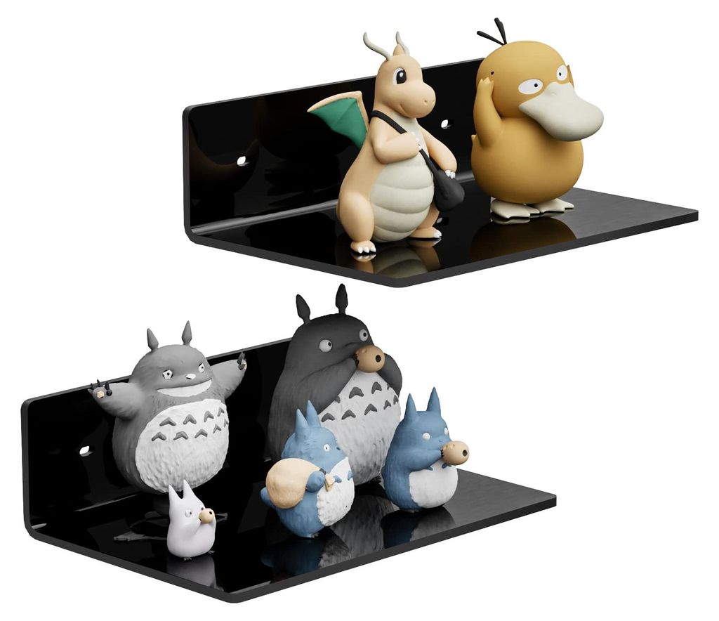 Schwarze Wandregale, Acryl-Wanddisplay, Acryl-Wandregal für Funko Pop-Figuren, Sammlerstücke, Pflanzen, Dekoration, Toilettenartikel, Kräuter, 2...