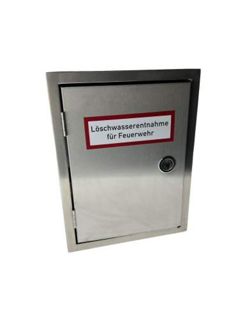 Löschwasser Entnahmeschrank Kasten Edelstahl DIN 14461-2, AP Steigleitung
