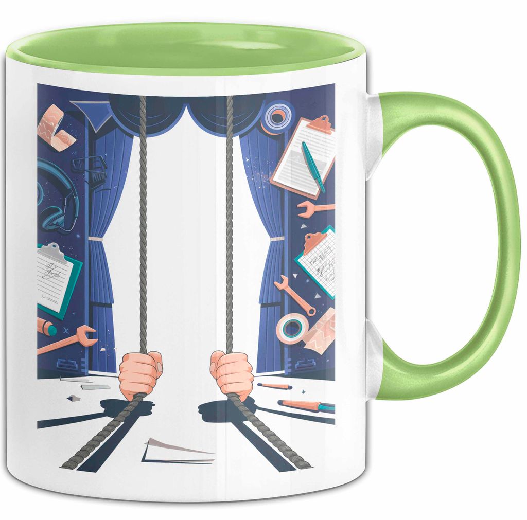 Bühnenarbeiter Tasse Geschenk Lustige Geschenkidee Spruch Für Backstage Crew (Grün)