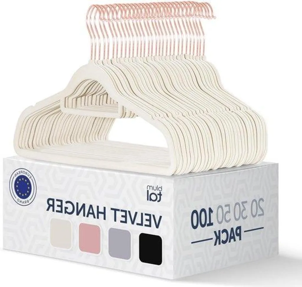 Cintres fins blancs et roses par 100 pour optimiser vos penderies