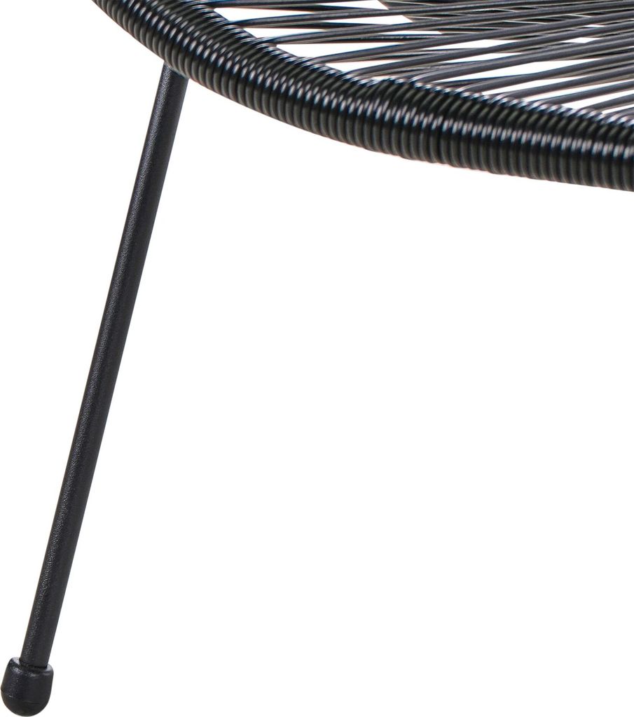 BELIANI Ławka sofa balkonowa czarna technorattan stal 114 Zdjęcie produktu 8