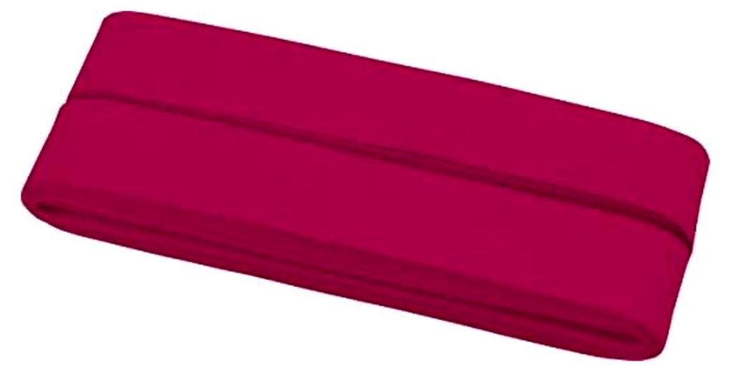 Einfarbiges Schrägband aus Baumwolle, vorgefalzt, 20 mm breit - 2 Packungen mit je 5 Metern, Pink
