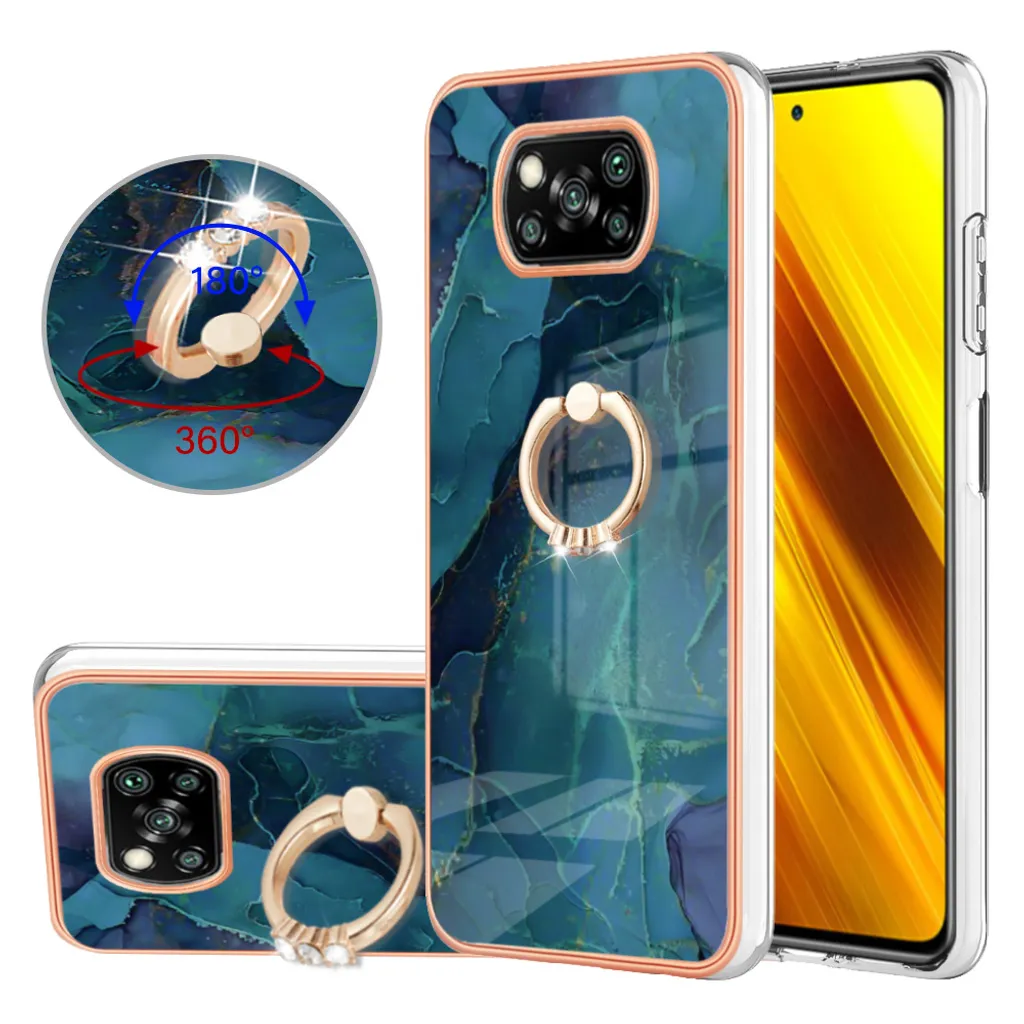 Cover Robusta Xiaomi Poco X3 NFC/Pro - TPU Verde con Ring Stand