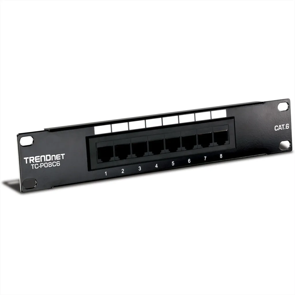 Panneau de brassage 8 ports Cat6 format 10" TRENDnet non blindé UTP