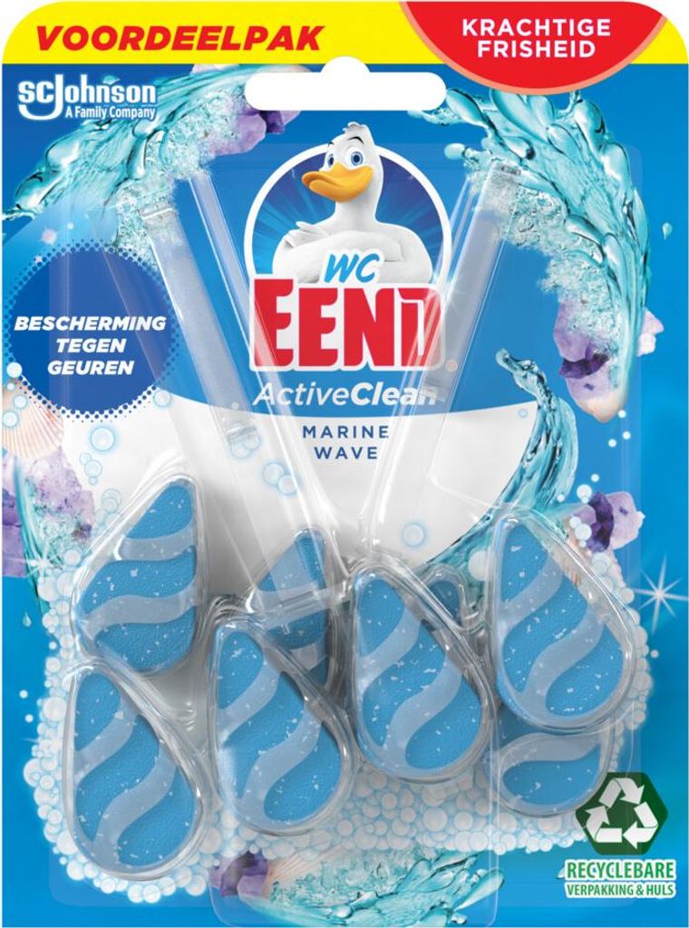 WC-Ente - Active Clean Marine - WC-Stein Duo Pack - Mehr Schaum & Frische - 2 WC-Steine - 1 Stück