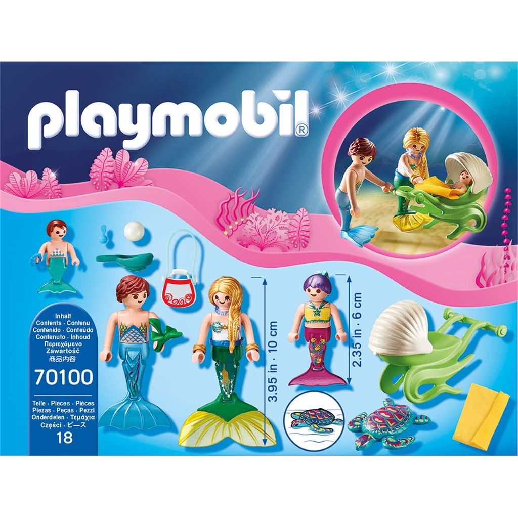 Playmobil  Figuren  Meerjungfrau  Meer Baby mit Muschelkinderwagen 