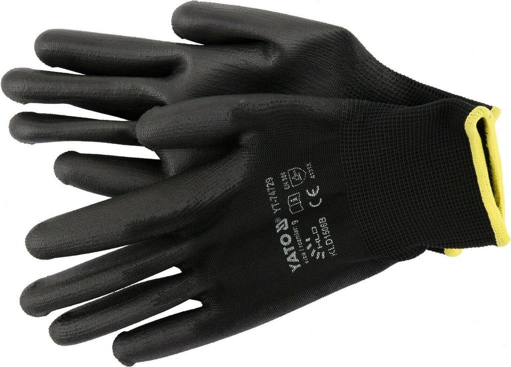 Yato YT-74729, Fabrik-Handschuhe, Schwarz, Erwachsener, Produktbild 