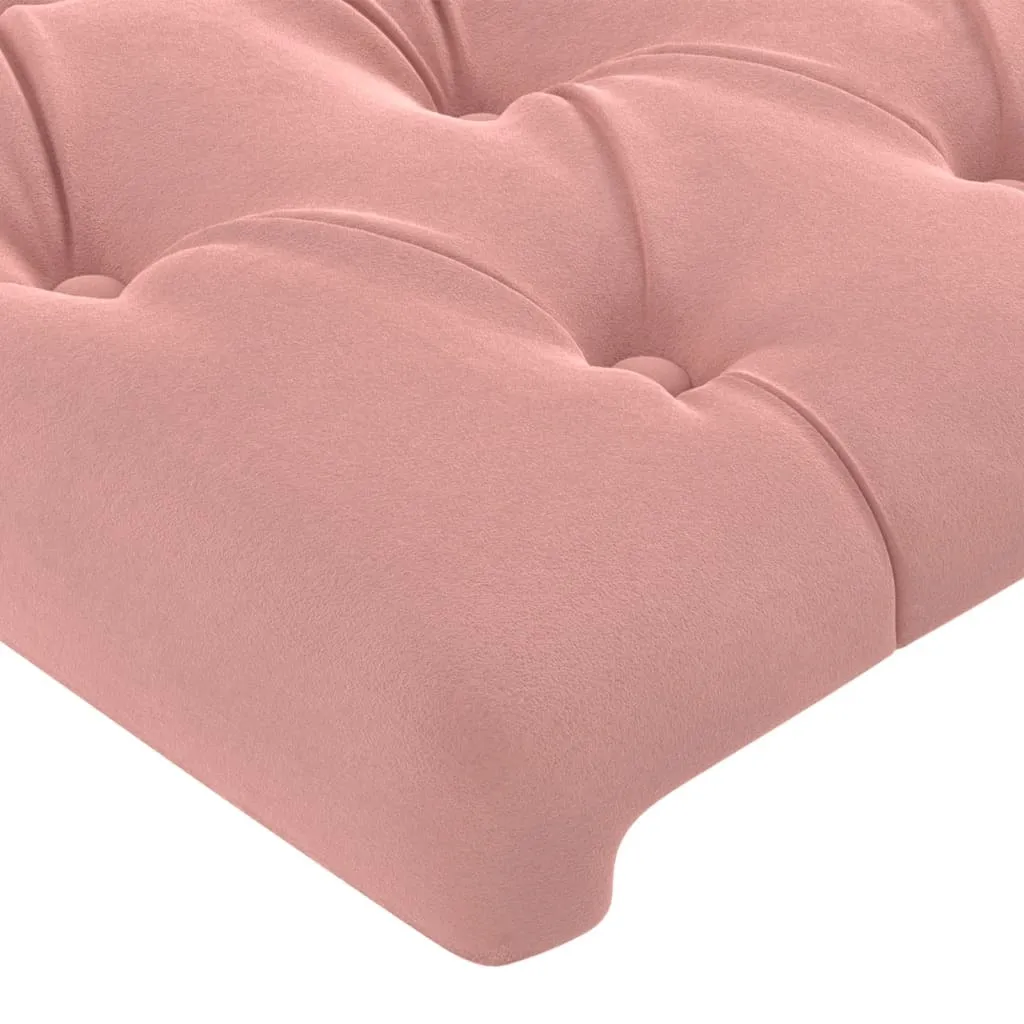 Tête de lit rose en velours avec LED intégrées 83x16 cm design luxe - 5