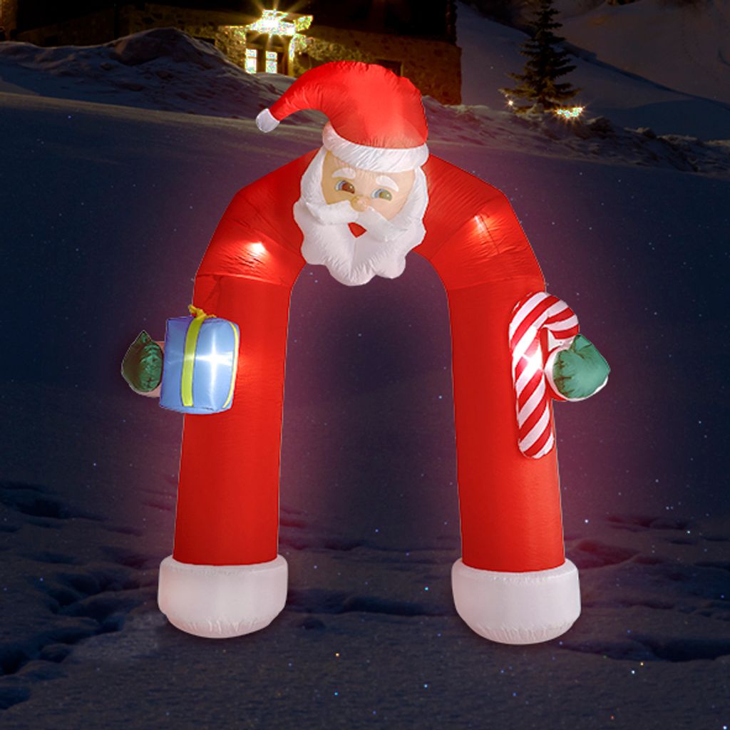 AS Weihnachtsmann Rundbogen Weihnachten H 183 cm LED Weihnachtsdeko aufblasbar AS