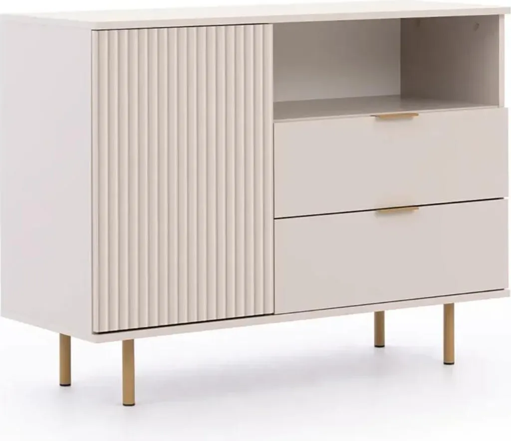 Commode combinée STELLA cachemire - Meuble de rangement avec tiroirs - 3