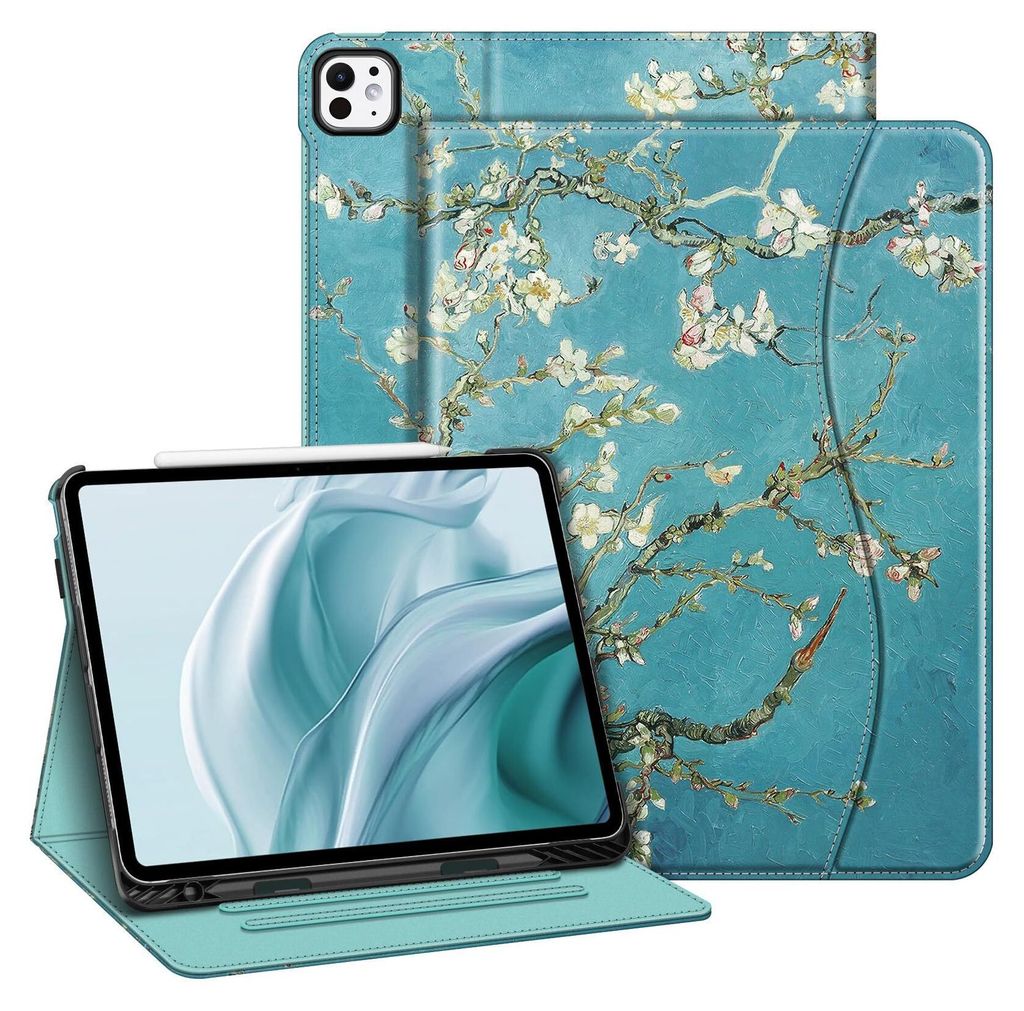 Fintie Hülle für iPad Pro 13 Zoll (M4) 2024 mit Stifthalter, Multi-Winkel Betrachtung Folio Stand Schutzhülle Case mit Dokumentschlitze für iPa...