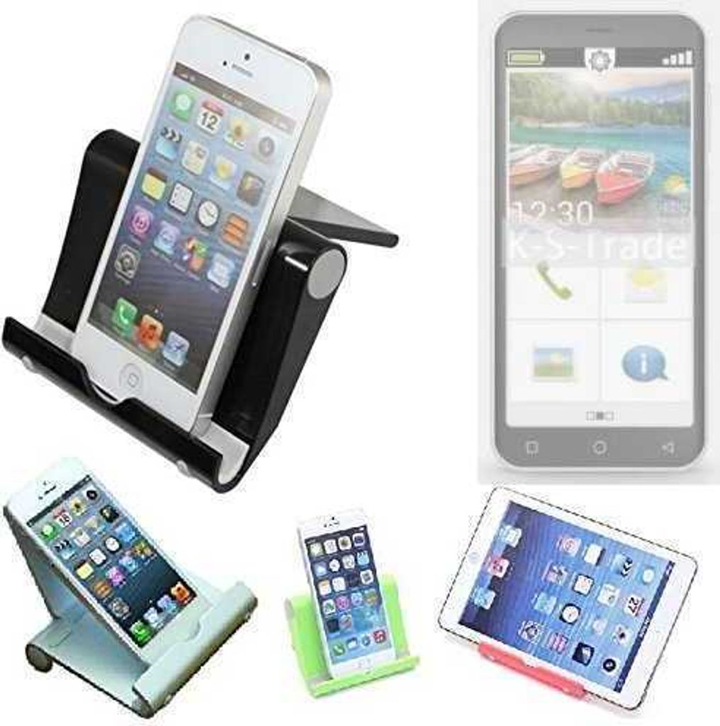 K-S-Trade Handy-Ständer kompatibel mit Emporia Smart.5mini faltbarer Tischständer Smartphone Tablet Halterung Reise