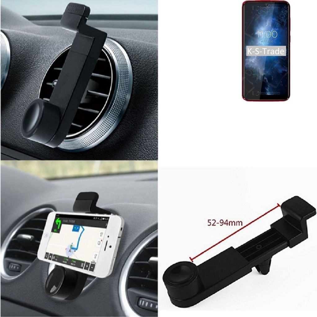 K-S-Trade Lüftungshalterung kompatibel mit BQ Mobile BQ-6061L Slim KFZ-Halterung Autohalterung Handy-halterung Lüftungsgitter Lüftungsschlitze