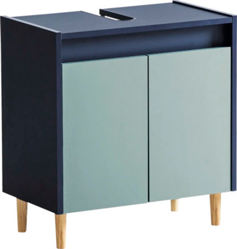 Waschbeckenunterschrank Möbelpartner Lovis BxHxT 56.9x60.1x33 cm nachtblau/taubenblau