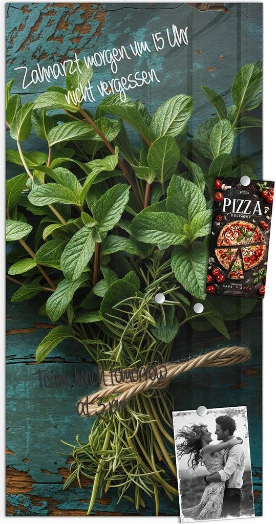 Magnettafel 50x100cm Pinnwand Whiteboard beschreibbar - Alte Schereauf Holz