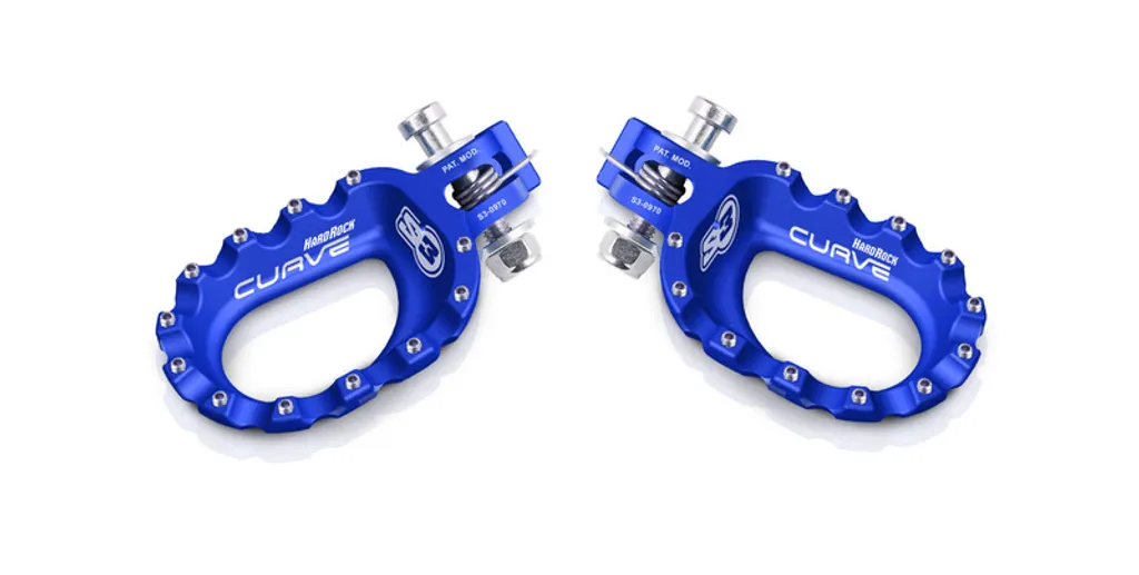 Pedane S3 Curve Alluminio Blu: Miglior Grip per Trial ed Enduro Extreme