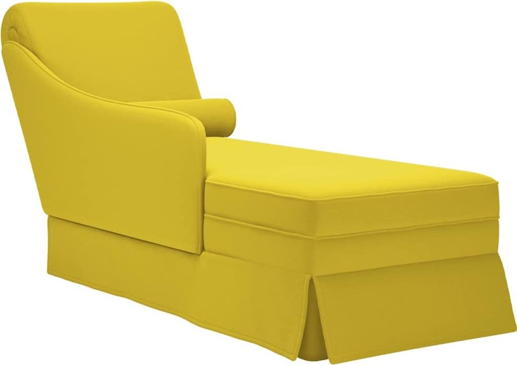 "2026 Promotion" Chaiselongue mit Nackenrolle und Rechter Armlehne Gelb Samt - Recamieren CC23557