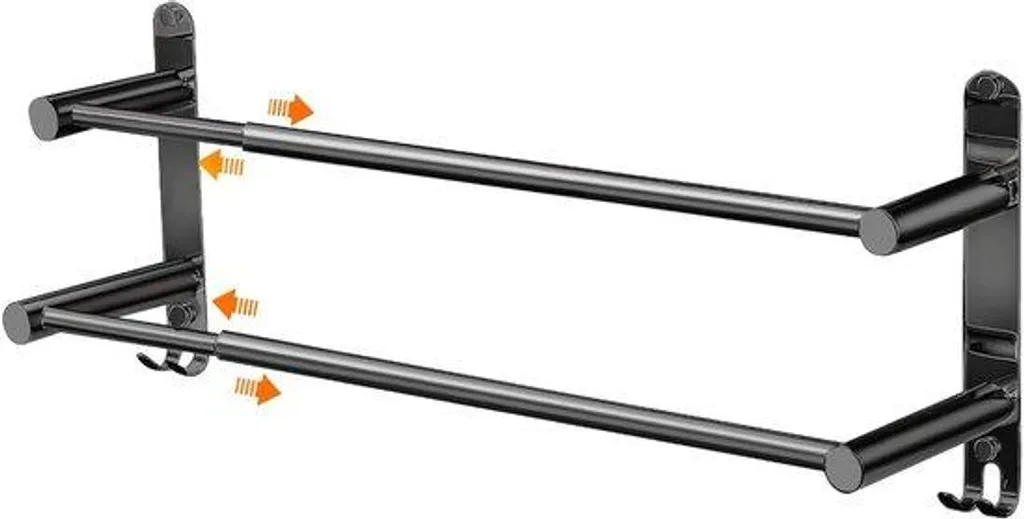 Porte-serviettes sans perçage extensible anti-rouille pour douche