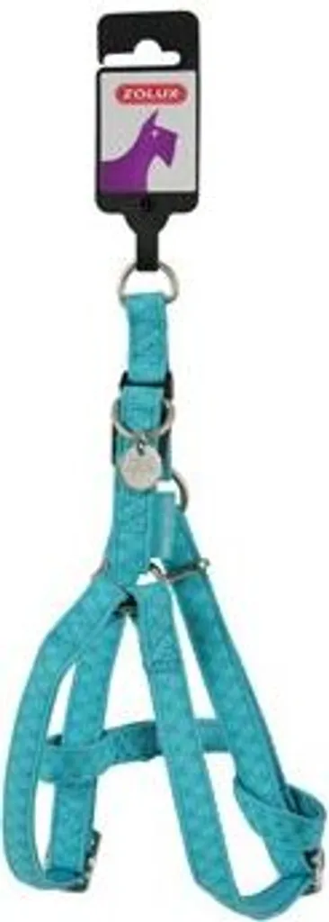Pettorina per cani MAC LEATHER turchese 25mm Zolux