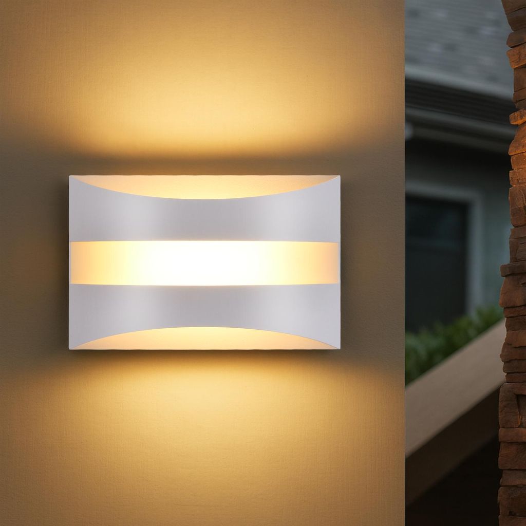 ZMH LED Wandleuchte Innen Weiß - Wandlampe Modern Design 3000K Warmweiß Wandbeleuchtung 5W Up and Down Leuchten Wandleuchten für Schlafzimmer Fl...