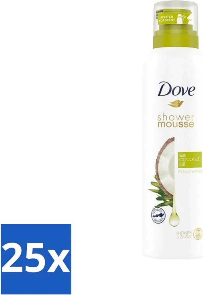 Doccia schiuma all'olio di cocco 200 ml - Confezione risparmio - 25 pezzi