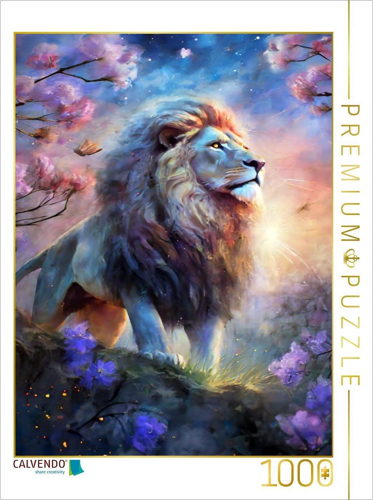 CALVENDO Puzzle Das Krafttier Löwe | 1000 Teile Lege-Größe Produktbild 